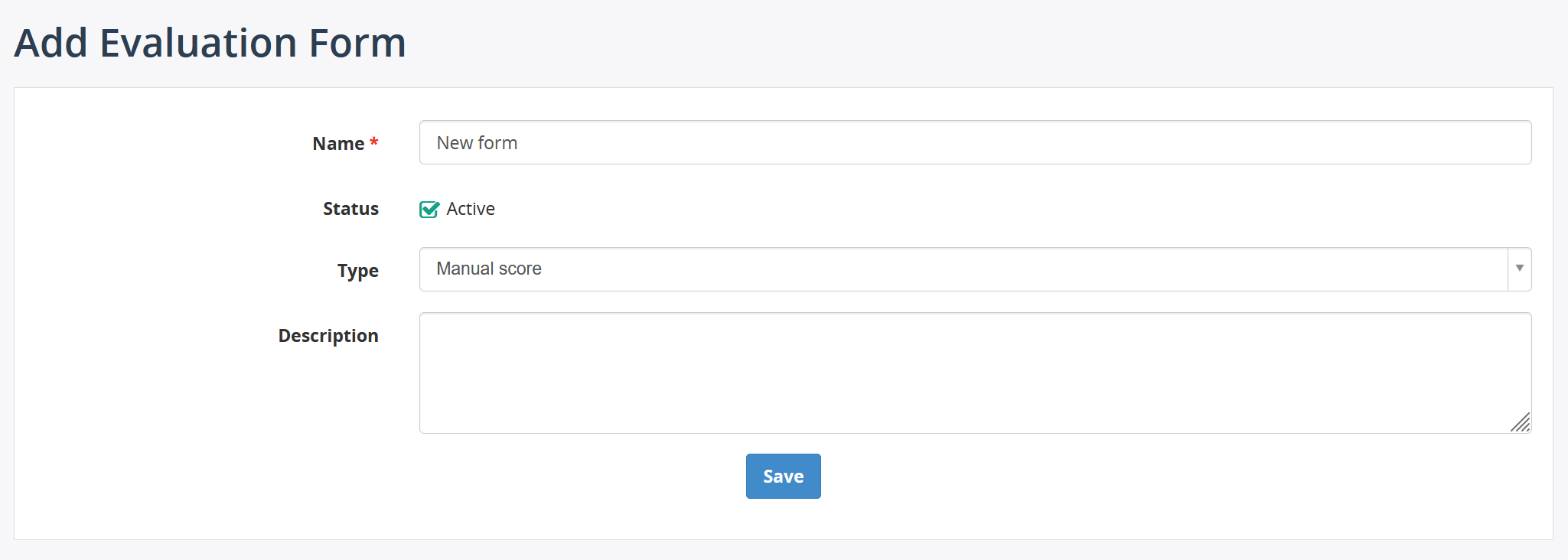 Add evaluation form