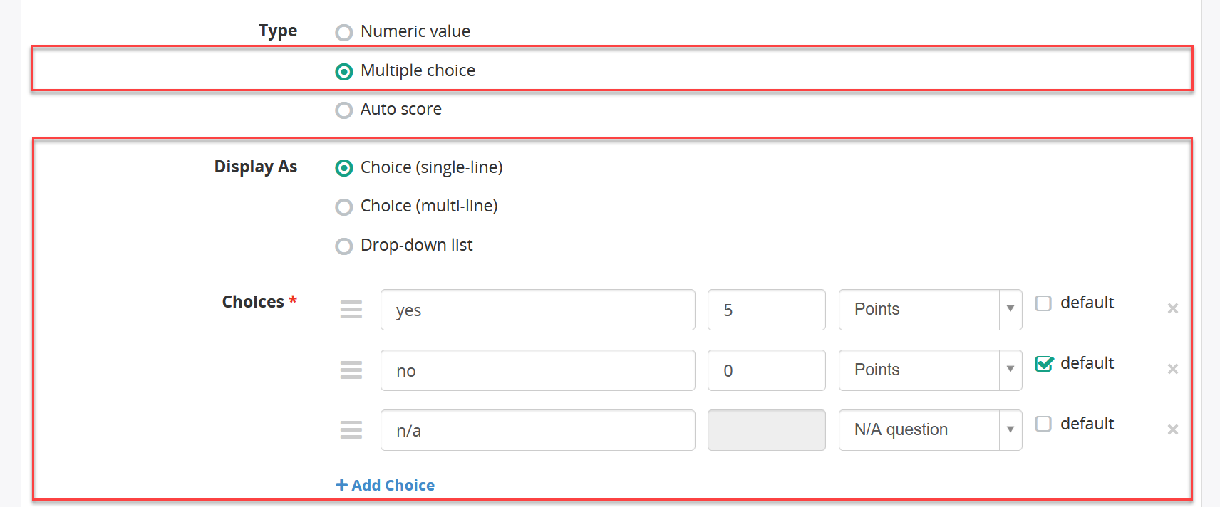 Multiple Choice Question Type