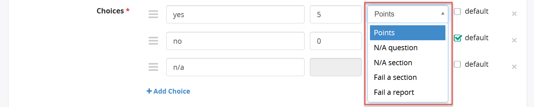 Multiple Choice Question Type Outcomes