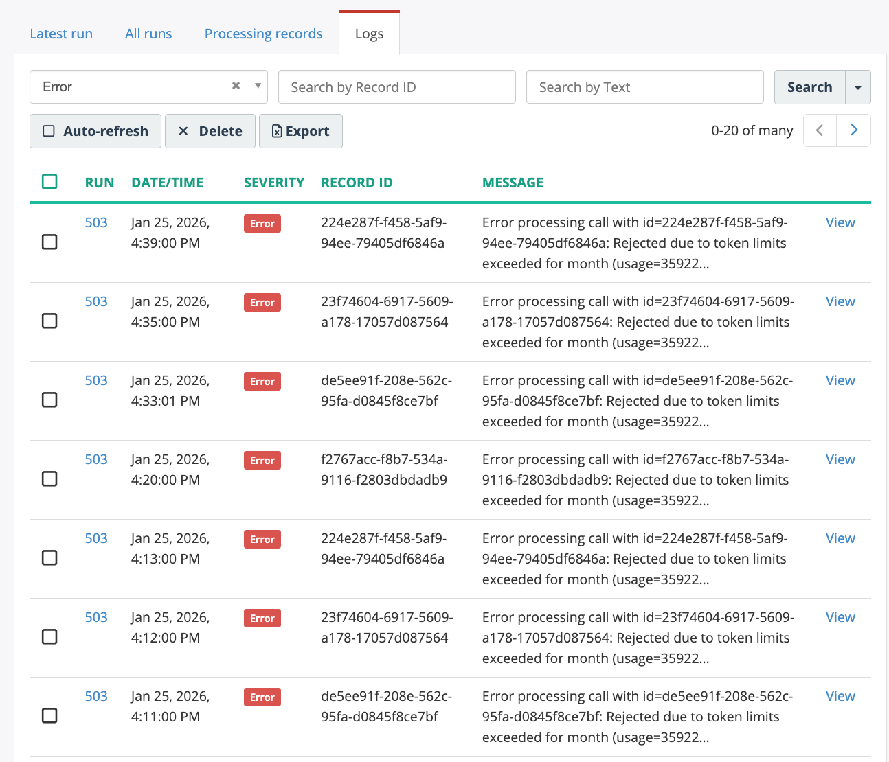 AI Assistant Job - Logs