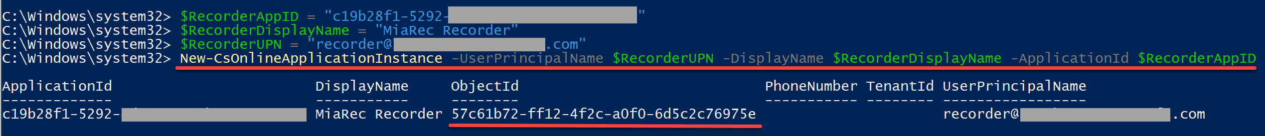New-CsOnlineApplicationInstance