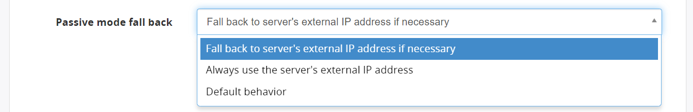 FTP passive mode fallback