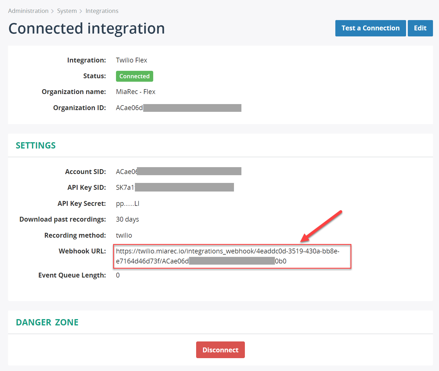MiaRec integration with Twilio Flex - progress